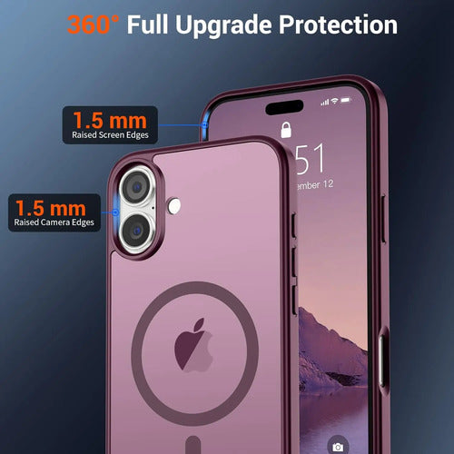 Funda Magnética Supfine Para iPhone 16 Bordó