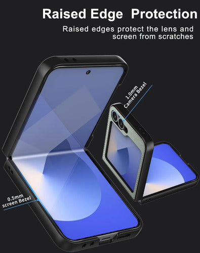 Funda De Cuero Vegano  Para Samsung Galaxy Z Flip 6/7 Fe Verde