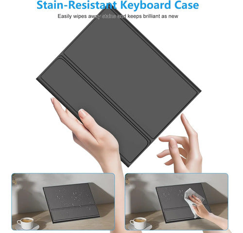 Funda Con Teclado Para iPad Air 11  Y Pro 11 M4 Negro