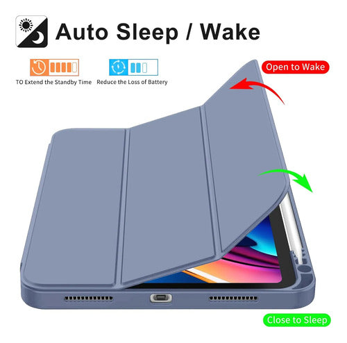 Funda Para iPad A16 / 11 Generacion Con Soporte Para Lápiz Azul