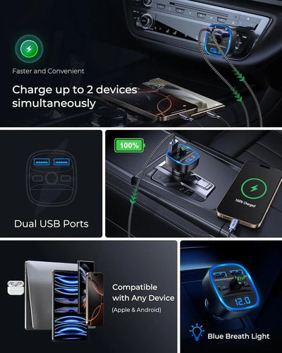 Transmisor Fm Bluetooth Dual Mp3
