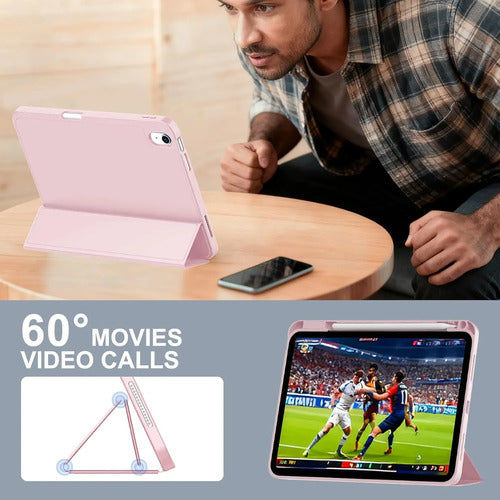 Funda Para iPad A16 / 11 Generacion Con Soporte Para Lápiz Rosa