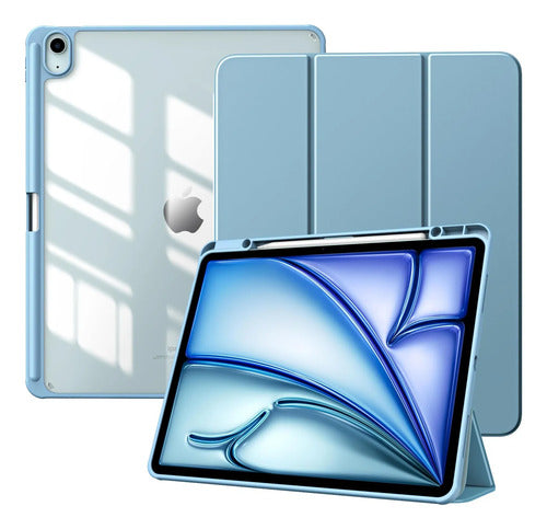 Funda Timovo Para iPad Air 13 Pulgadas M2 2024 - Gris Claro Azul Claro