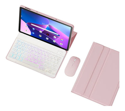 Estuche Con Teclado Para Lenovo Tab M10 3rd Gen 10.1  Tb3... Rosa
