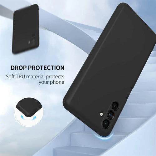 Funda Para Galaxy A13 5g, Silicona Líquida, Delgada, Suave Negro