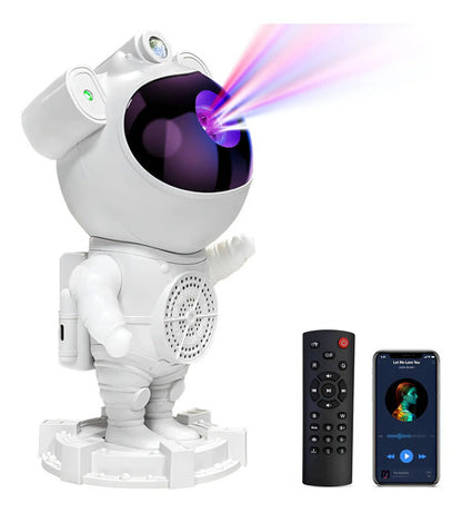 Astronauta Proyector De Galaxia Con Bluetooth Blanco