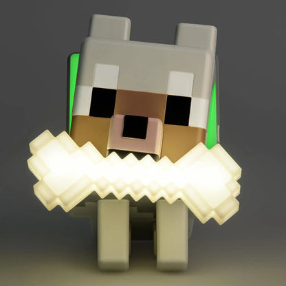 Lámpara Nocturna 3d Minecraft Wolf Globuddies De Paladone