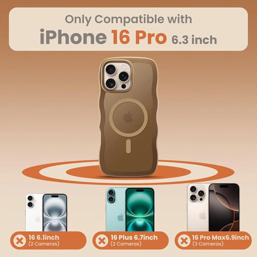 Funda Para iPhone 16 Pro Con Correa Marrón Lisa