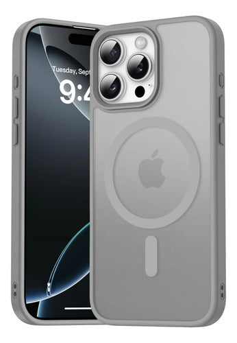 Funda Magnética Para iPhone 16 Pro Gris
