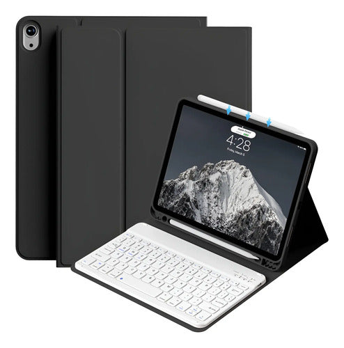 Funda Con Teclado Para iPad Air 7th/6th/5th/4th Gen, Negro Negro