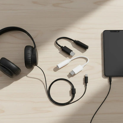 Adaptador Microfono Usb C A 3.5mm P/ iPhone Y Samsung Galaxy Negro