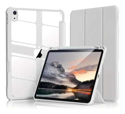Funda Híbrida Delgada Para iPad Gris