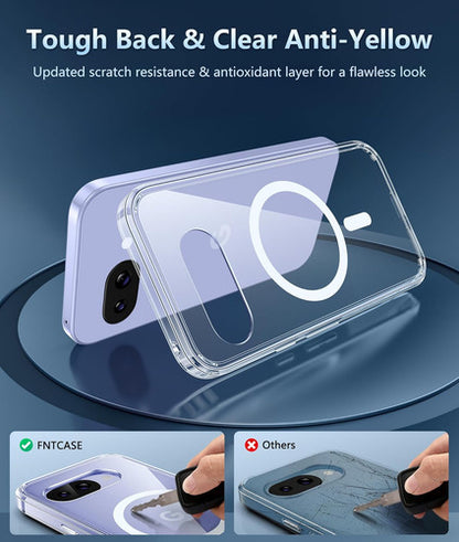 Fntcase Para Google Pixel 9a: Carcasa Magnética Antigolpe... Transparente