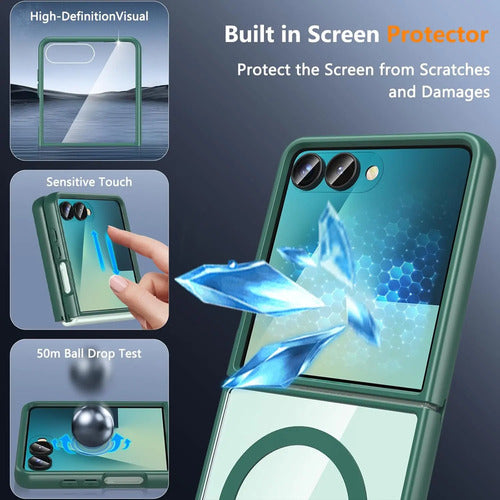 Funda Magnética Para Samsung Galaxy Z Flip 7 Verde Musgo