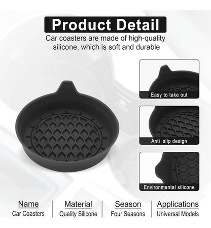Soportes De Silicona Ecológica Para Bebidas De Auto Negro