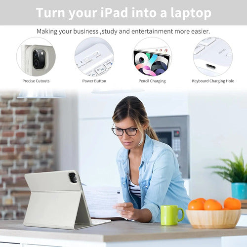 Funda Con Teclado Para iPad Air Y Pro De 11 Pulgadas Gris