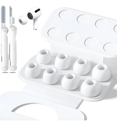 4 Pares De Repuestos Para AirPods Pro Con Caja Y Lápiz Blanco