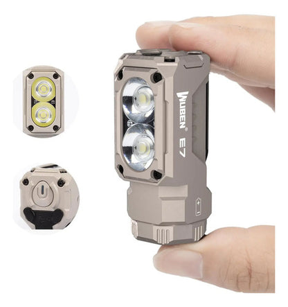 Linterna Recargable Wuben E7 1800 Lumen Mini Con Imán Blanca Plateado