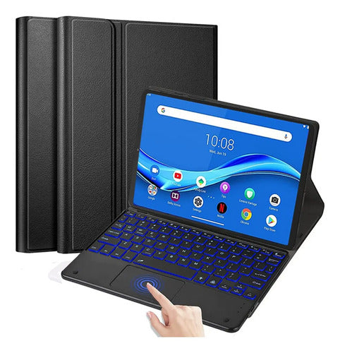 Funda Con Teclado Retroiluminado Para Lenovo Tab M10 Hd (... Negro