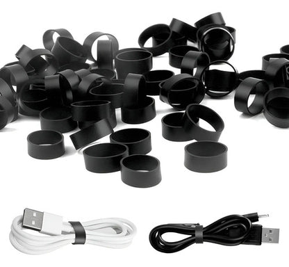 50 Pcs Bandas De Goma De Silicona Para Organizar Cable