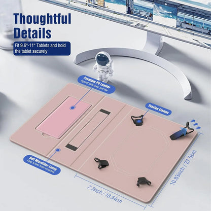 Funda Universal Para Tablet 10.1 Con Soporte Y Correa Rosa Claro