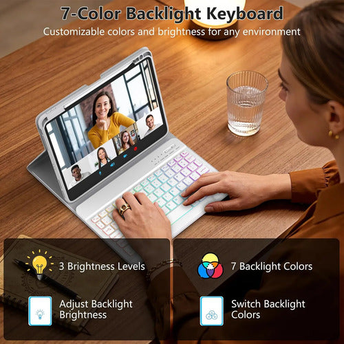 Funda Con Teclado Para iPad Air (m4) 11  Y Pro 11 Gris