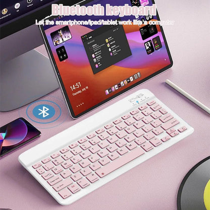 Teclado Bluetooth Inalambrico Para Tablets Rosa