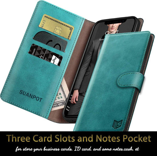 Funda Cartera De Cuero Para Samsung Galaxy S20 Ultra Verde