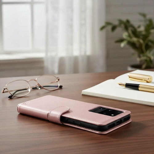 Funda Cartera De Cuero Para Samsung Galaxy S20 Ultra Dorado