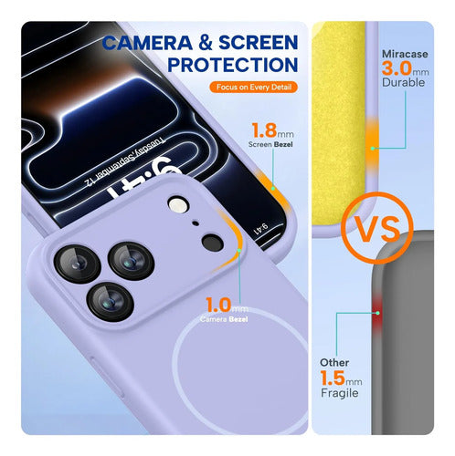 Funda Magnética Miracase Para iPhone 17 Pro Max Lila