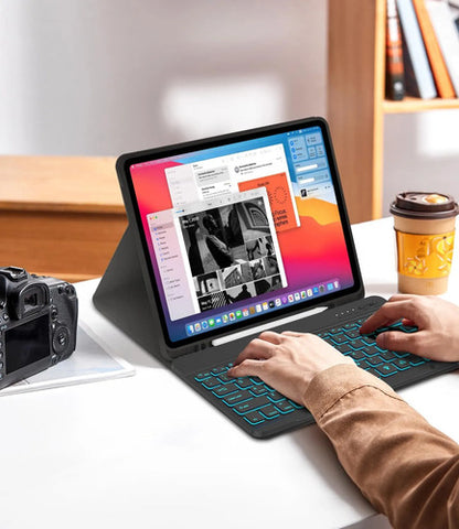 Funda Con Teclado Para iPad Air Y iPad Pro Negro