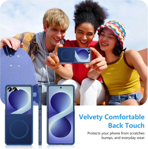 Funda Magnética Para Samsung Galaxy Z Flip 8 Azul Lisa