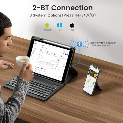 Funda Con Teclado Para iPad A16