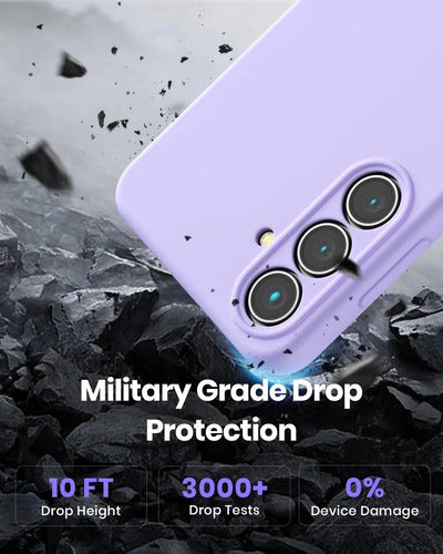 Funda De Silicona Líquida Para Samsung Galaxy S25 Lila Lisa