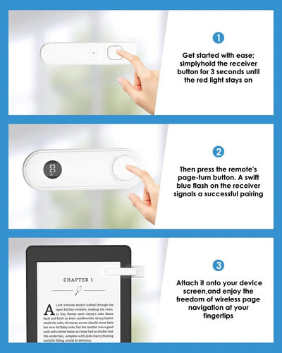 Girador De Páginas Con Control Remoto Para Kindle Paperwhite Blanco