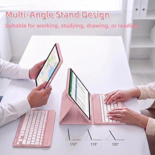 Funda Con Teclado Y Mouse Para Lenovo Tab K11 Gen 2 & M11 Rosa