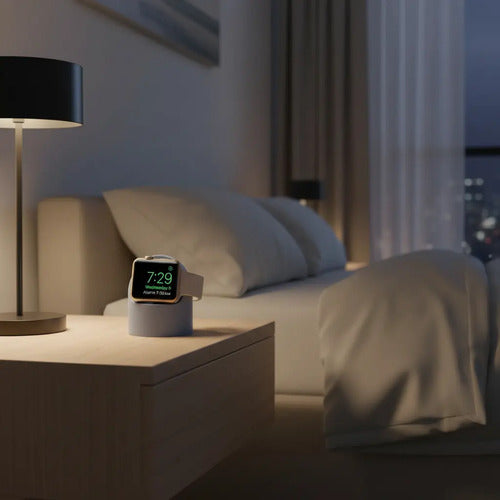 Soporte De Carga De Silicona Para Apple Watch Azul Acero