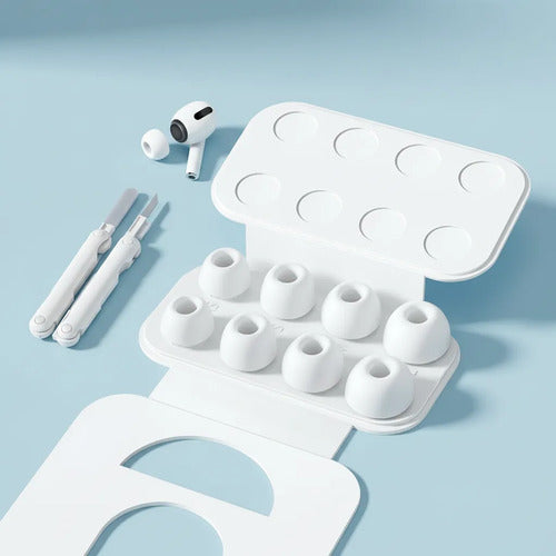4 Pares De Repuestos Para AirPods Pro Con Caja Y Lápiz Blanco