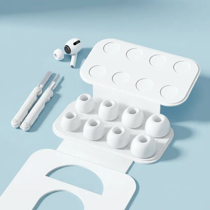 4 Pares De Repuestos Para AirPods Pro Con Caja Y Lápiz Blanco