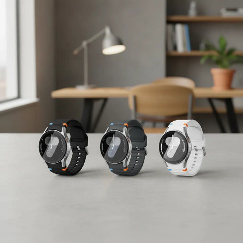 Correas Deportivas Compatibles Con Galaxy Watch 7 6 5 4 Fe Negro 4.4 Cm