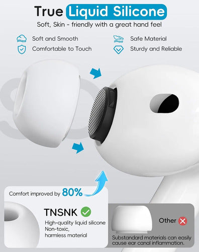 Almohadillas Silicona Para AirPods Pro 3 2025, 3ra Gen Blanco