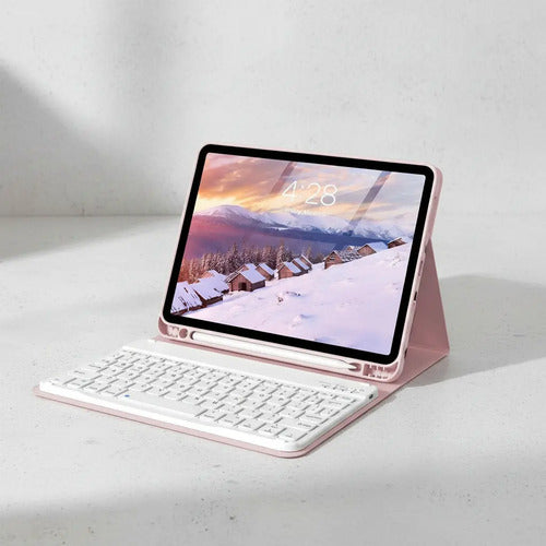 Funda Con Teclado Bluetooth Para iPad Air 11'' M3/m2 & Air Rosa Claro