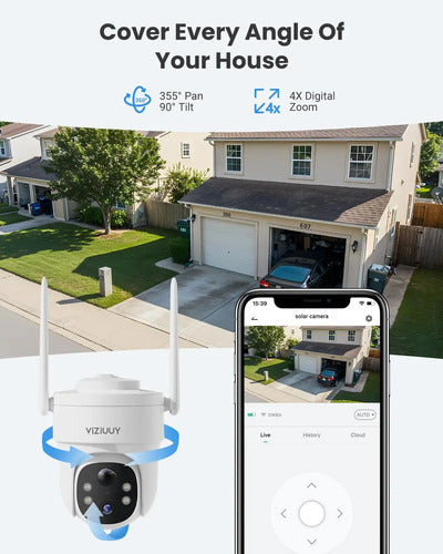 Cámara Solar De Vigilancia Con Wifi Vision Nocturna Blanco - Cámara De 3mp