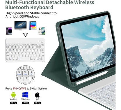 Funda Con Teclado iPad De 10a/11a Gen. 11/10.9 PuLG, A16 Verde Oscuro