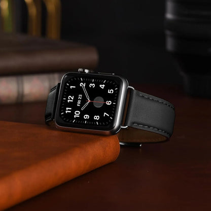 Correa De Cuero Para Apple Watch Negro 4 Cm