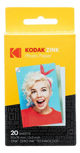 Papel Fotográfico Kodak 2x3  Sticky-backed Zink (20 Hojas) Blanco