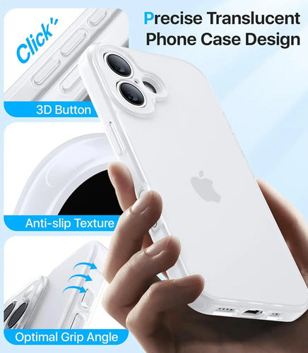 Funda Protectora Para iPhone 16, Antigolpes Blanco