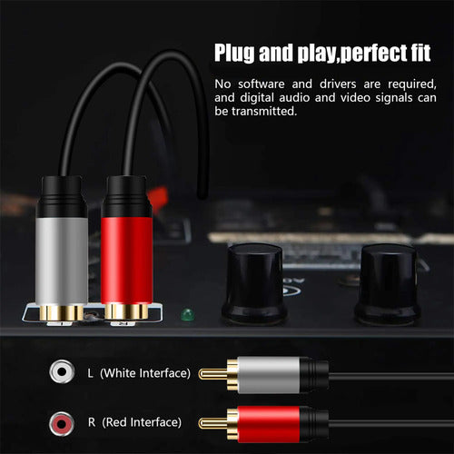 Cable De Audio 3ft 2rca A 2rca Chapado En Oro, Tan Qy