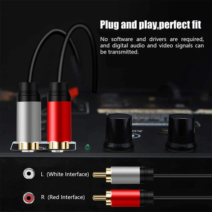 Cable De Audio 3ft 2rca A 2rca Chapado En Oro, Tan Qy