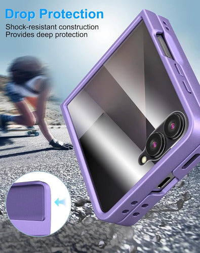 Funda Samsung Galaxy Z Flip 7, Protect De Pantalla Integrado Violeta